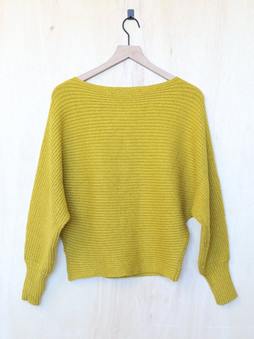 Anthropologie Rib Knit‎ Boat Neck Sweater Yellow Small - Picture 3 of 4